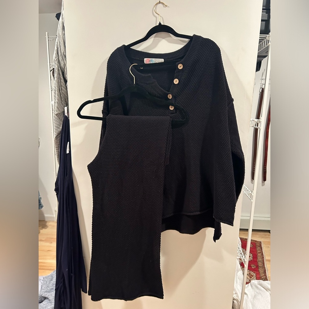 Free People Women's Black Sweater Set